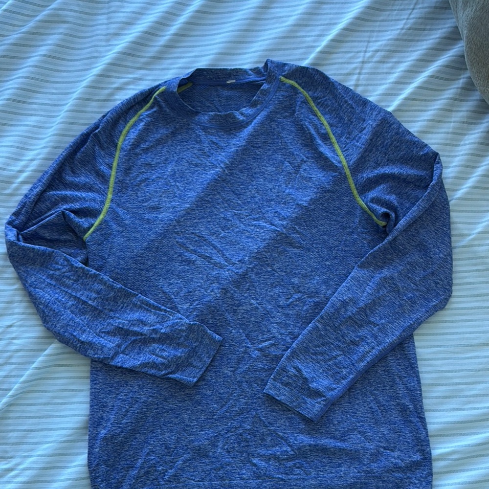 Lululemon Men's Blue Long Sleeve Shirt